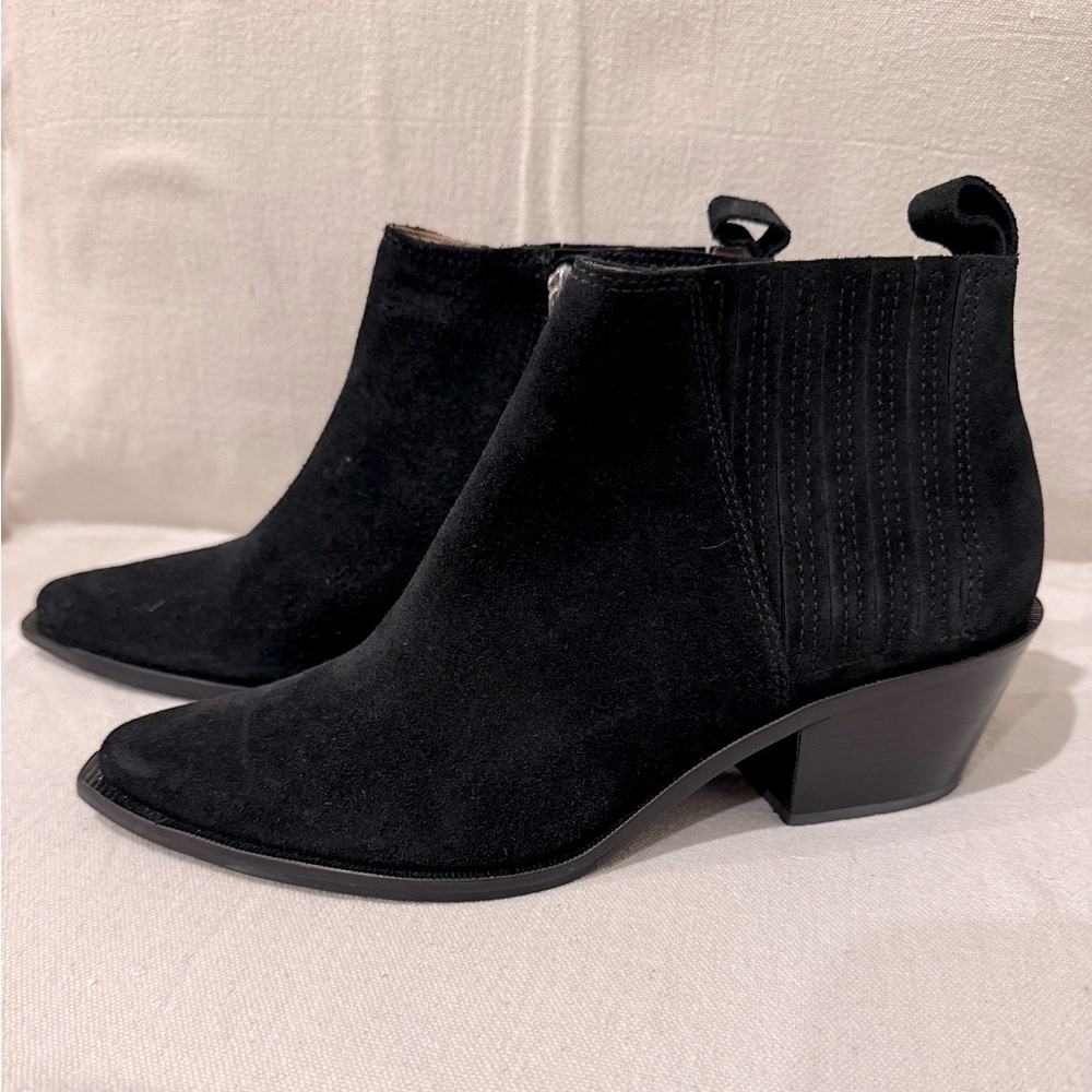 Antonio Melani, black bootie, suede